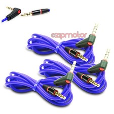 3X 4FT 3.5MM AUX L M/M AUDIO CABLE CORD BLUE FOR LG OPTIMUS G2 HTC ONE MOTO X G