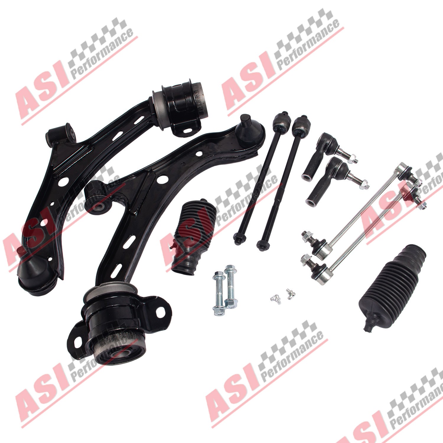 Front Lower Control Arms Tie Rod Ends Sway Bars Kit for 2005 - 2010 Ford Mustang