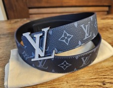 Louis Vuitton Navy Intials Belt In Monogram