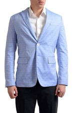 Dsquared2 Men's Light Blue Polka Dot Two Button Sport Coat Blazer US 38 40 42