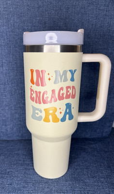 In My Engaged Era Tumbler-40 oz Insulated Cup / Handle & lid-Wedding Engagement