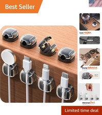Cable Clips,8 Pack Cord Holder Cord Organizer 1s Lock Strongest Adhesive ...