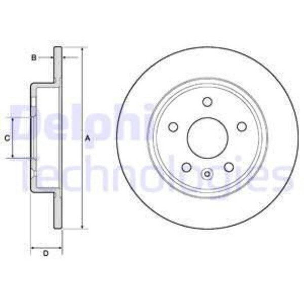 Delphi 2X Bremsscheibe Hinten Ø264 Mm Voll Lackiert Beschichtet FüR Opel Astra-image