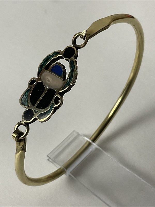Egyptian Handmade Gold-plated Bracelet Scarab Beetle - Product main view