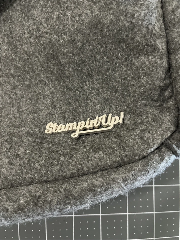 Stampin' UP Shoulder Tote / Bag Gray Wool / Poly Blend Organizer 15 x 11 - New - Image 3 of 4