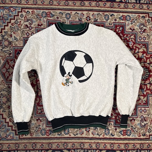 Walt Disney Mickey Mouse Soccer Sweatshirt Kids XL Grey Fleece