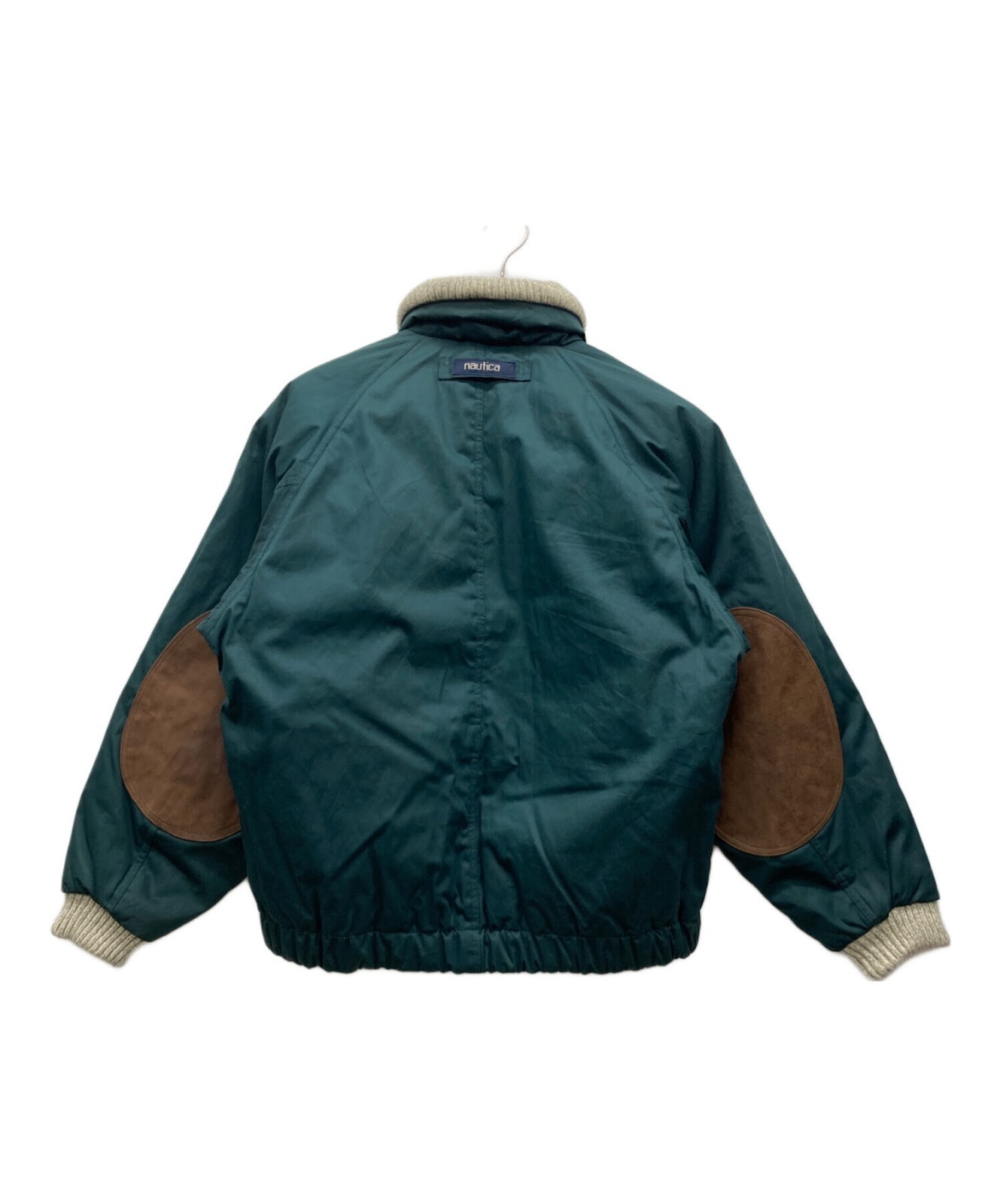 NAUTICA Leather elbow patch padded jacket Size: M Men Green image 2