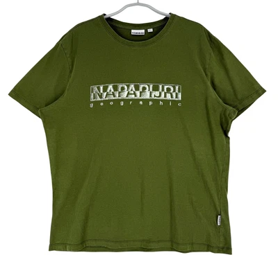 T-Shirt Vert Napapijri Pour Homme À Col Rond À Manches Courtes Taille XL - Photo 1/4