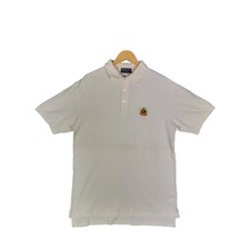 Vintage 90s Burberrys Polo T-Shirt White Crest Classic British Designer Size M