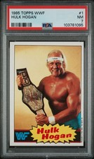 1985 Topps WWF Hulk Hogan #1 Rookie RC Yellow Background PSA 7 WWE HOF