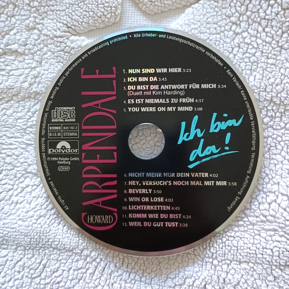 Howard Carpendale, Ich bin da!, CD Polydor 1994, 843 197-2, nm - Bild 2 von 2