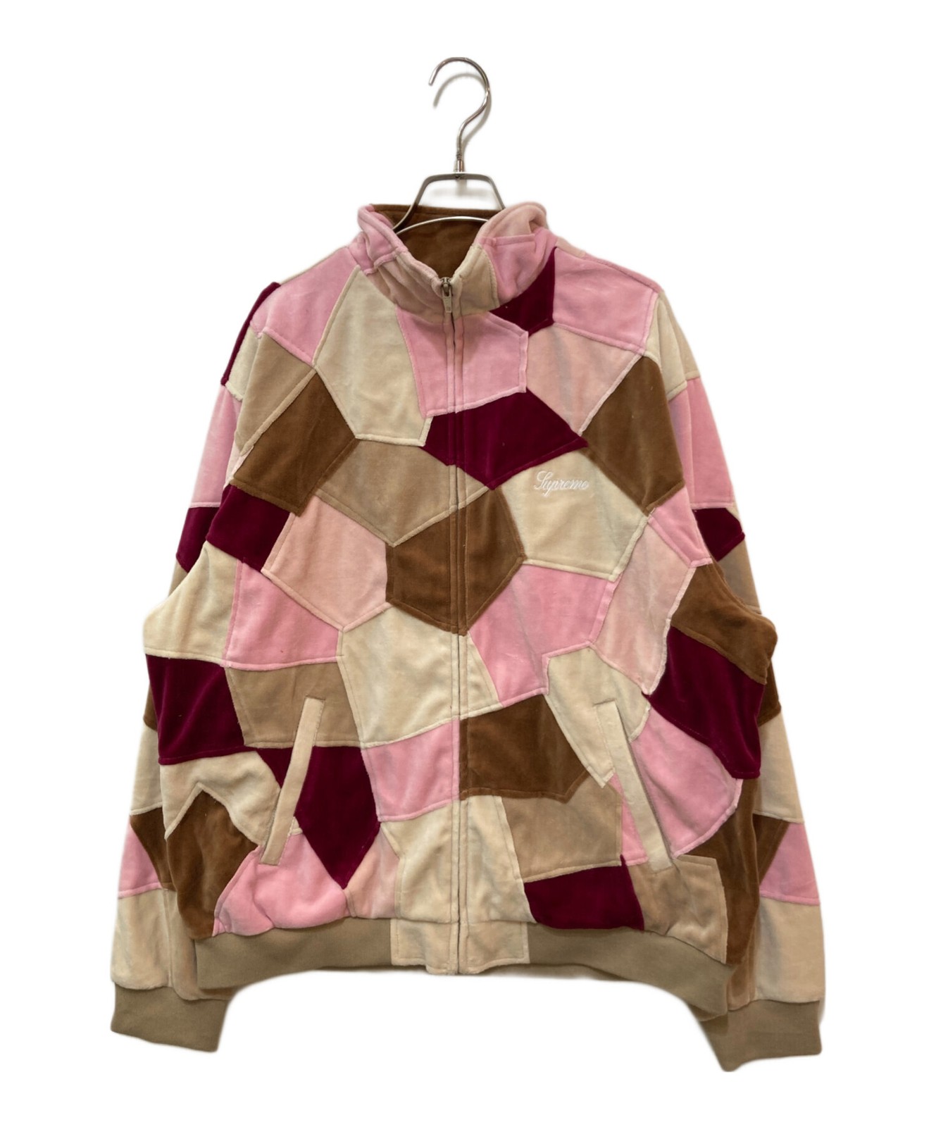 SUPREME Patchwork Velour Track Jacket Size: L Pin… - image 1
