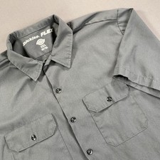 Dickies Shirt Mens 2XL Gray FLEX Short Sleeve Work Button Front Pockets WS675CH
