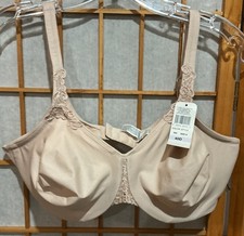 NWT WACOAL 85814 "Bodysuede Ultra" Full Figure Soft Cup Underwire Bra, Beige