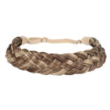 5 Strands Synthetic Hair Braided Headband Hairpiece Classic Chunky Wide Plait...