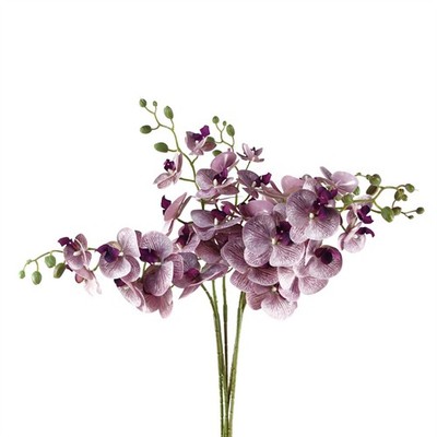Orchideenstiele 6er Pack lila 100cm Seide Phalaenopsis verdrahtet 7 Blumen DIY elegant