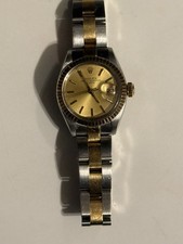 Rolex Date 6917 Ladies Two-Tone Steel & Yellow Gold Watch w/ Gold Champagne Dial