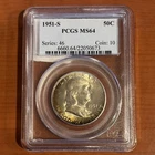 1951-S Franklin Half Dollar 50C Silver PCGS MS64 TONED!