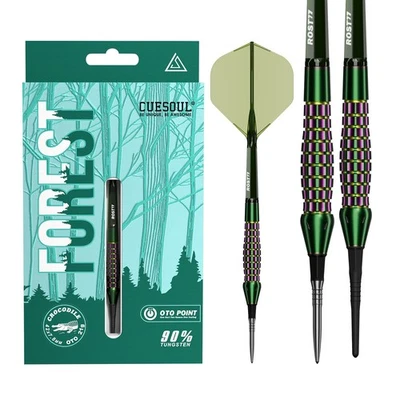 CUESOUL FOREST‘CROCODILE’21/23g OTO Point 90% Tungsten Dart Set-ROST 77 Flight