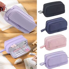 Large Capacity Pencil Case 4 Compartments Portable Pencil Pouch Bag with Zipper