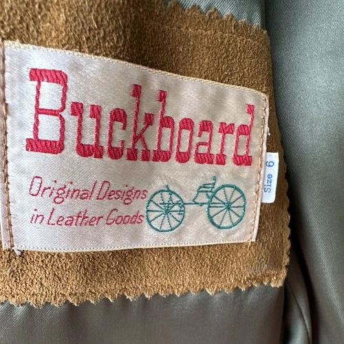 VTG 60s-70s Buckboard Woman’s Leather Fringe Western Snap Front Lined Jacket image 4