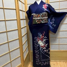 6808 Japanese Kimono Vintage Womens Silk Fabric Robe Kimono only sold Unused