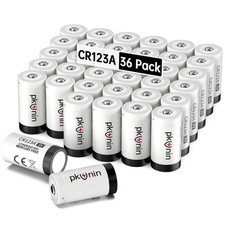 PKUNIN CR123A 3V Lithium Battery 36-Pack - CR123 123A CR17345 EL123AP