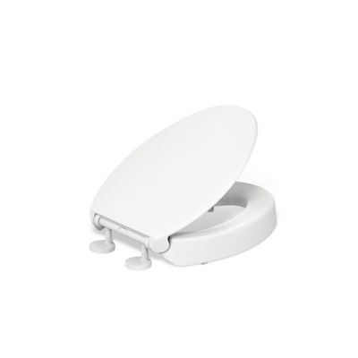 25875-0 Hyten 3'' Height, Elevated Soft Close Elongated Toilet Seat, Contoured...