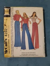 McCall's 4192 Misses Vintage Pullover Blouse & Wide-Leg Pants Pattern Sz 12 CC