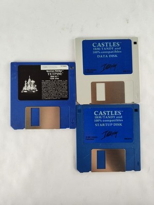 Castles and Tetris Floppy Disks - Rare Vintage Computer Games Interplay