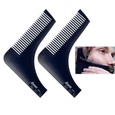 2 Pc Men's Grooming Beard Shaper Comb Hair Shaping Goatee Lineup Edging Template