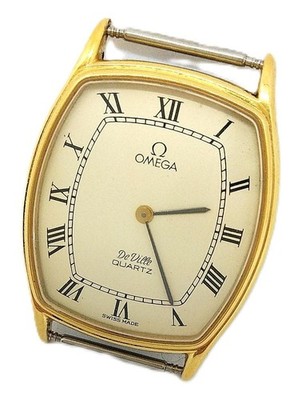 Omega De Ville Square Tonneau Damenuhr elfenbeinfarbenes Zifferblatt aus Japan