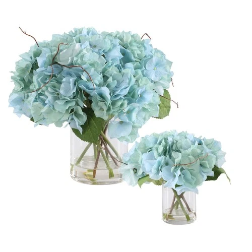Uttermost 60249 Tranquil 14"W Hydrangeas Artificial Plant in a - Blue - Picture 3 of 4