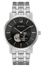 Nuovo Orologio Uomo BULOVA Automatico 21-Jewel Bracciale Acciaio Inox, 42mm Argento