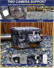 Heated Cat House for Outside, Waterproof Awning  Escape Door Indoor/outdoor