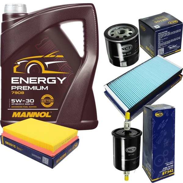SCT Inspektionspaket 5L Mannol Energy 5W-30 FüR Opel Tigra Twintop Corsa C 1.4-image