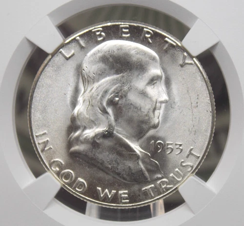 New Listing1953 "S" Franklin SILVER Half Dollar 50c NGC MS65 #011 Gem BU Unc ECC&C, Inc.