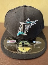 Florida Marlins New Era 59Fifty Cool Base Fitted Cap Hat Size 7 5/8 New Tags