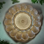 Vintage  Indiana Glass Crystal Hobnail Deviled Egg 11” Serving Plate CottageCore