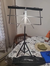 K Kasonic 2-in-1 Music Stand Folding Sheet Music Stand Desktop Book