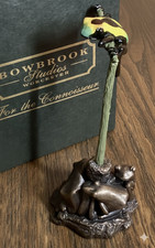 BOWBROOK STUDIOS BRONZE EFFECT FROG FIGURINE - POISON ARROW FROG (YELLOW) 1292