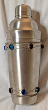 PIER 1 Jeweled and Wire Wrapped Stainless Steel Cocktail Shaker