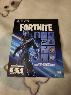 Fortnite Cobalt Star Bundle Code + 1000 V Bucks (Unscratched) PS5 Exclusive NEW!