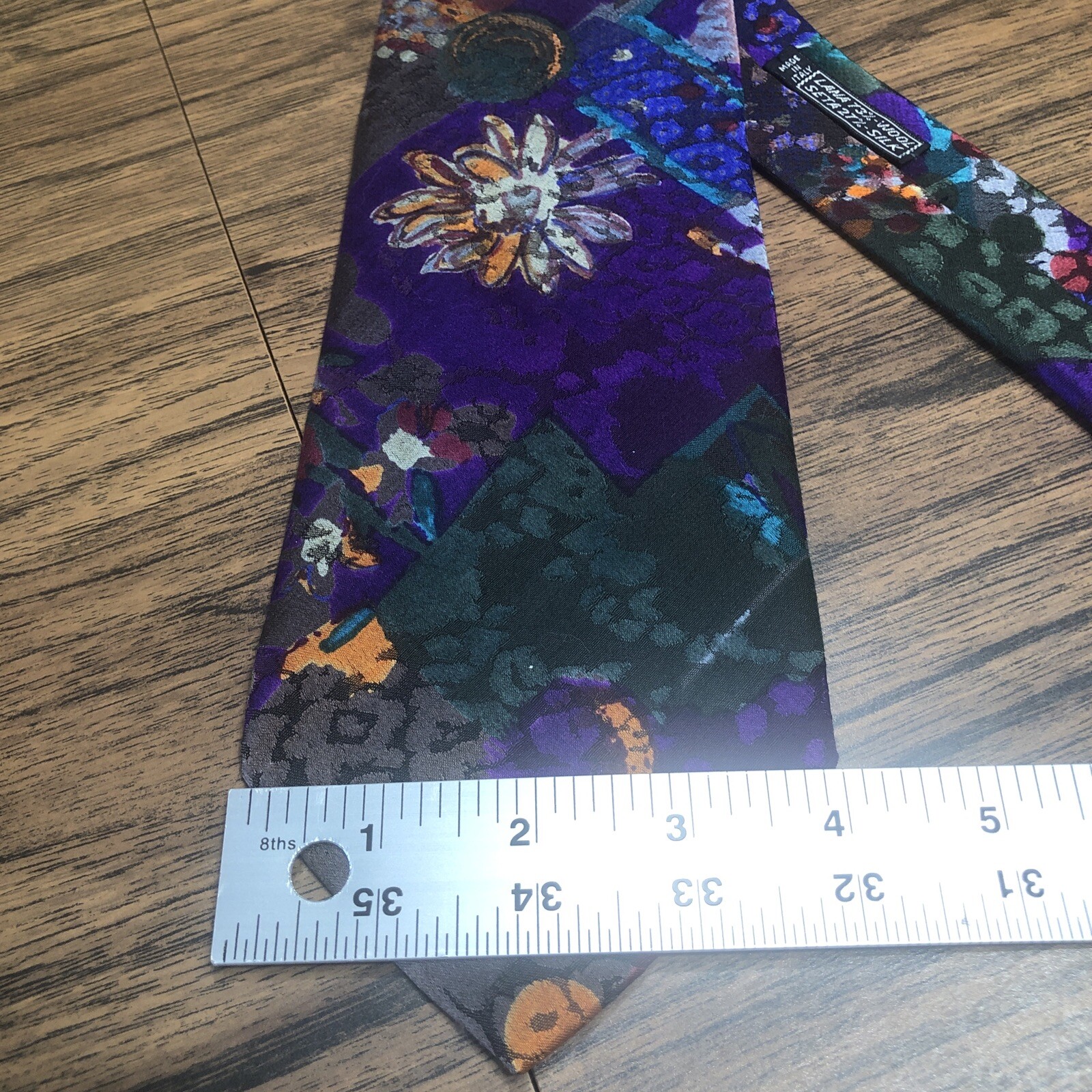 AMERI Necktie Wool Silk Blend Colorful Abstract P… - image 10