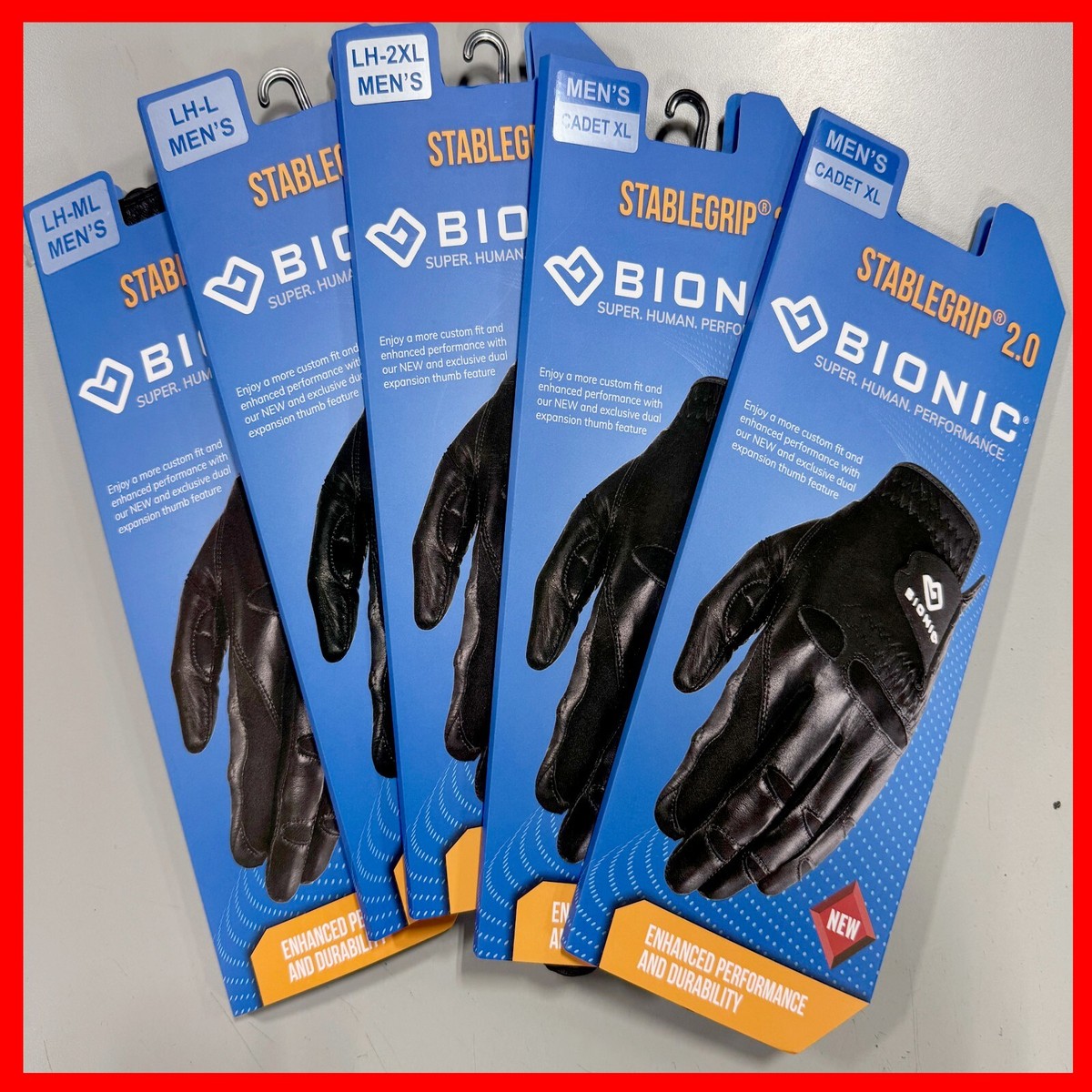 2-PACK Bionic USA StableGrip Golf Men's Premium Leather Gloves Fast  Ship