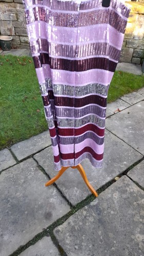Collette DINNIGAN Seidenrock rosa Pailletten (L)