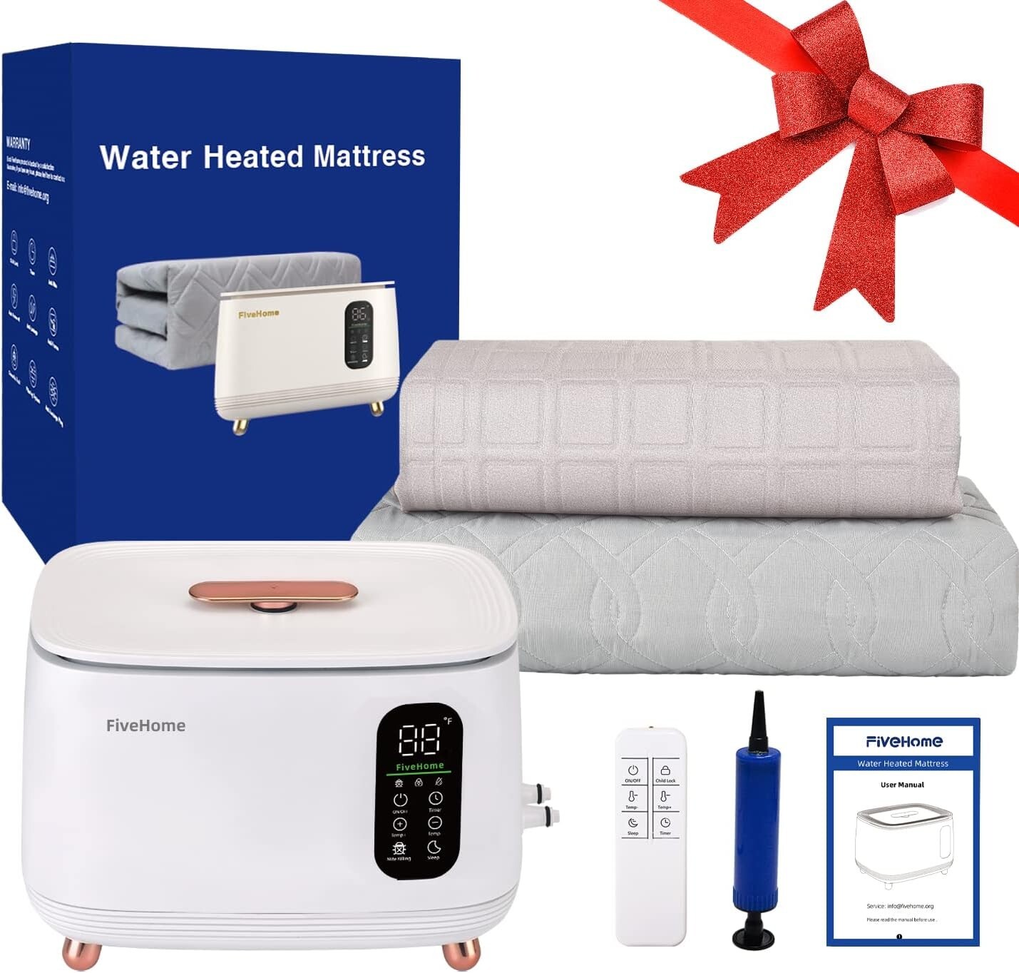 Smart Water Heated Mattress PadKing Size, No Electric Wire Comfortable