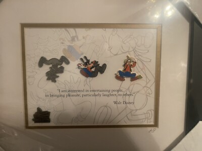Disney Progression Animation Sketches Goofy Artist Proof AP Framed Pin Set LE