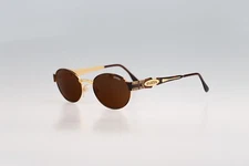 Egizia 10 01, Vintage 90s tortoise and gold oval sunglasses mens & women, NOS