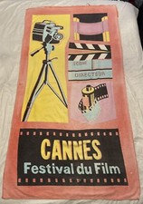Vintage Cannes Festival Du Film Beach Towel 6...